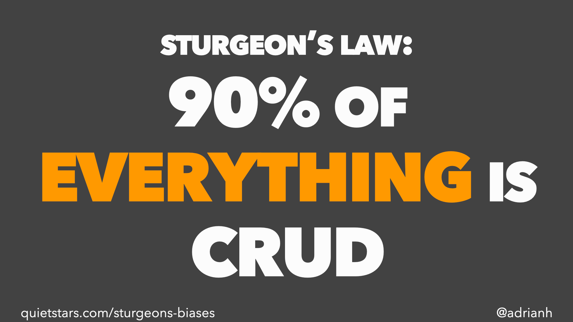 Sturgeon’s Law: 90% of everything is crud